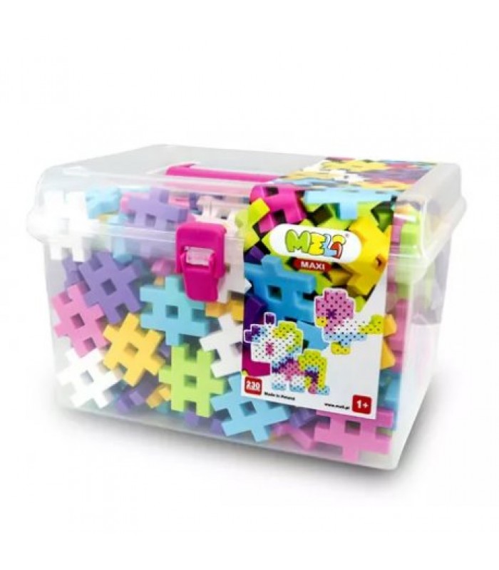 Meli konstruktoius plastikinėje dėžutėje "Maxi Pink 230"