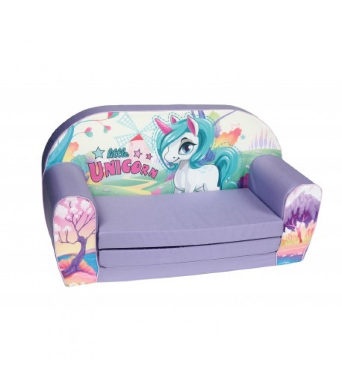 Violetinė Vaikiška minkšta sofa - "Ponis"