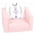 Rožinės spalvos vaikiškas foteliukas "Zuikutė princesė"