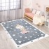 Vaikiškas pilkos spalvos kilimas su žvaigždutėmis ir princesės motyvu