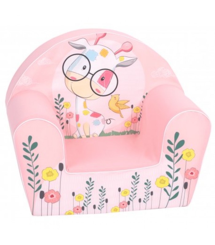 Rožinis foteliukas "Spalvota žirafa"